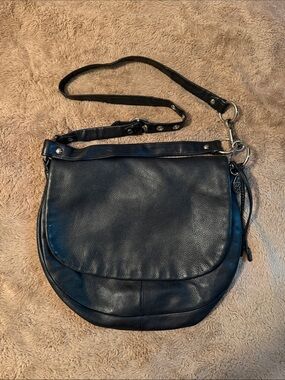 Coach Black Leather Crossbody Saddle Bag